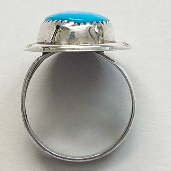 Vintage Clayton Tom Navajo Turquoise Sterling Silver Ring - Picture 12 of 15